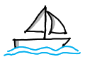 rysunek symbolizujący płynący jacht